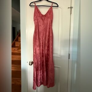 Feminine Pink Satin Slip Dress